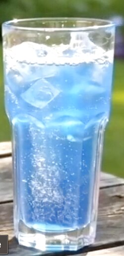 Blue Sky refresher served in a glass