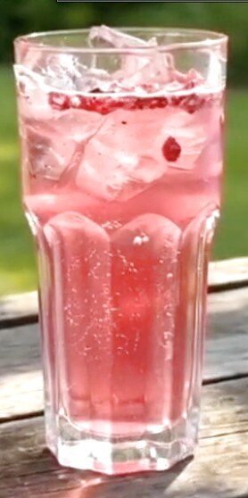 Crimson Bloom refresher served in a glass