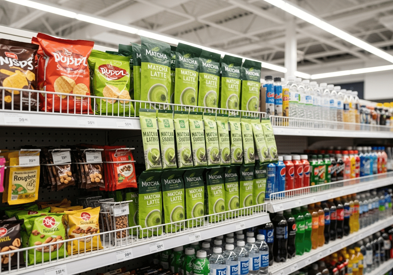 Matcha products at gas station