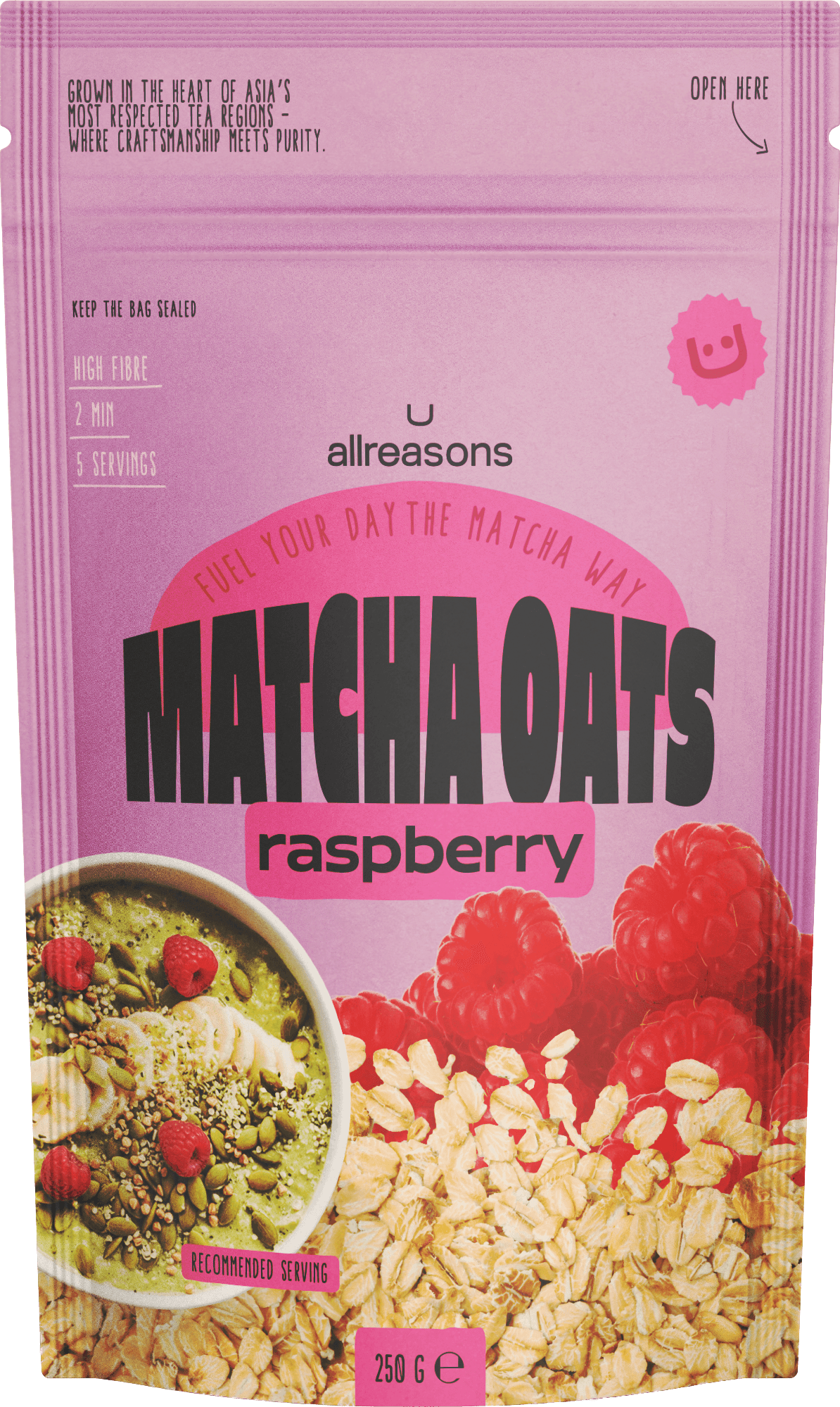 Raspberry Matcha Oats